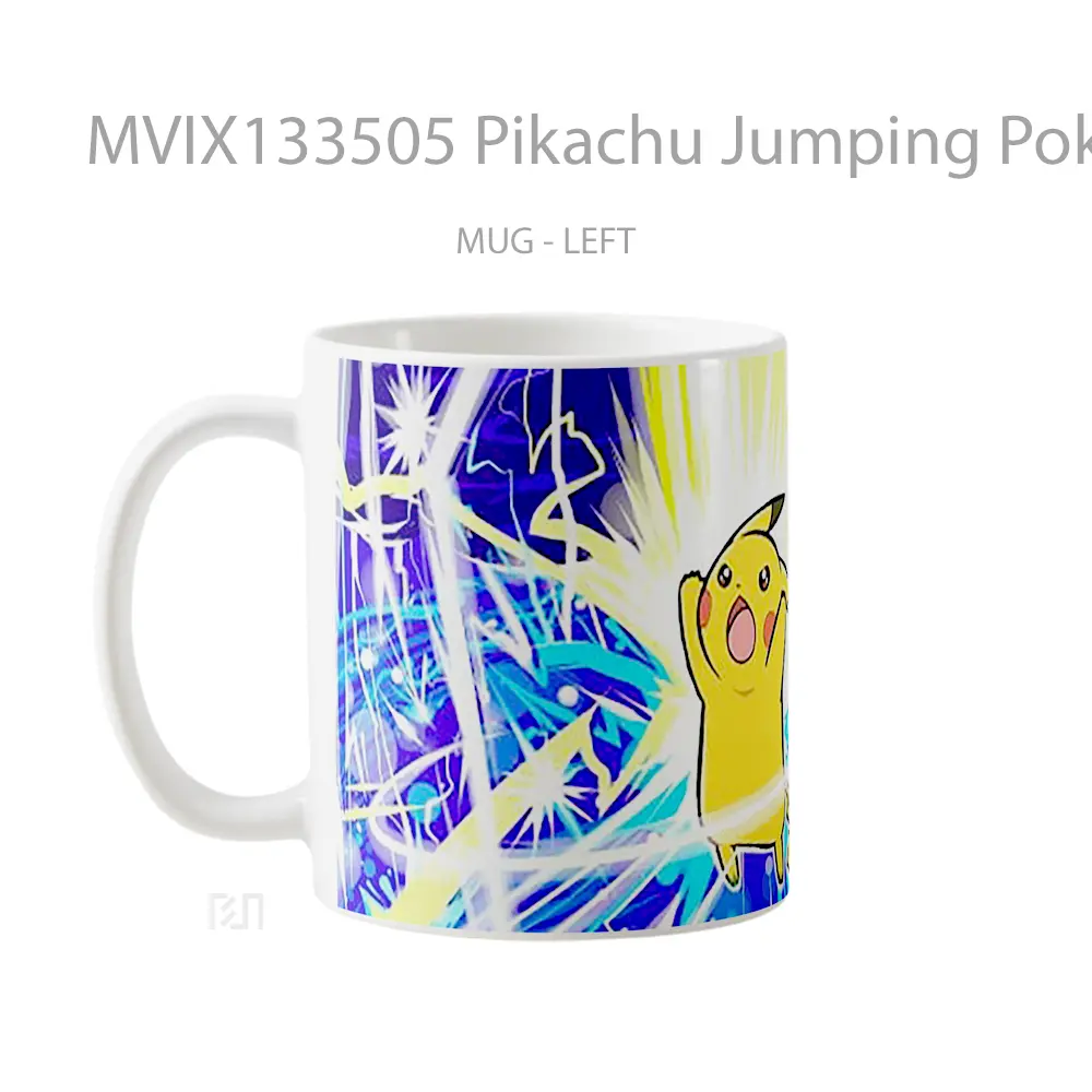 Mug Pikachu Jumping Pokemon Cangkir Anime - All-side / Desain