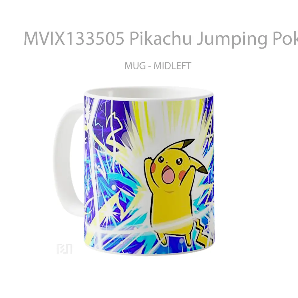 Mug Pikachu Jumping Pokemon Cangkir Anime - All-side / Desain