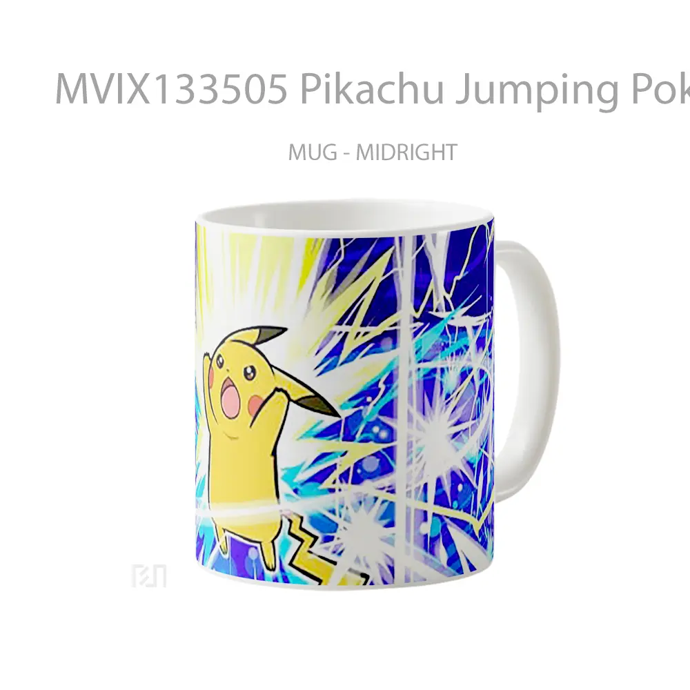 Mug Pikachu Jumping Pokemon Cangkir Anime - All-side / Desain