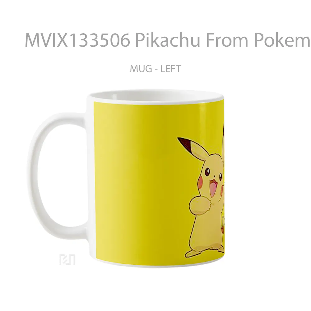 Mug Pikachu From Pokemon Minimalist Cangkir Anime - All-side / Desain