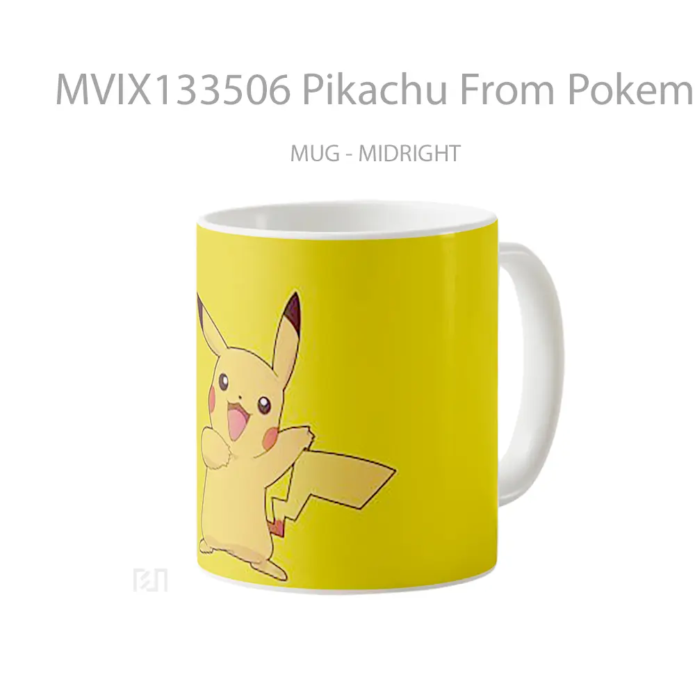 Mug Pikachu From Pokemon Minimalist Cangkir Anime - All-side / Desain