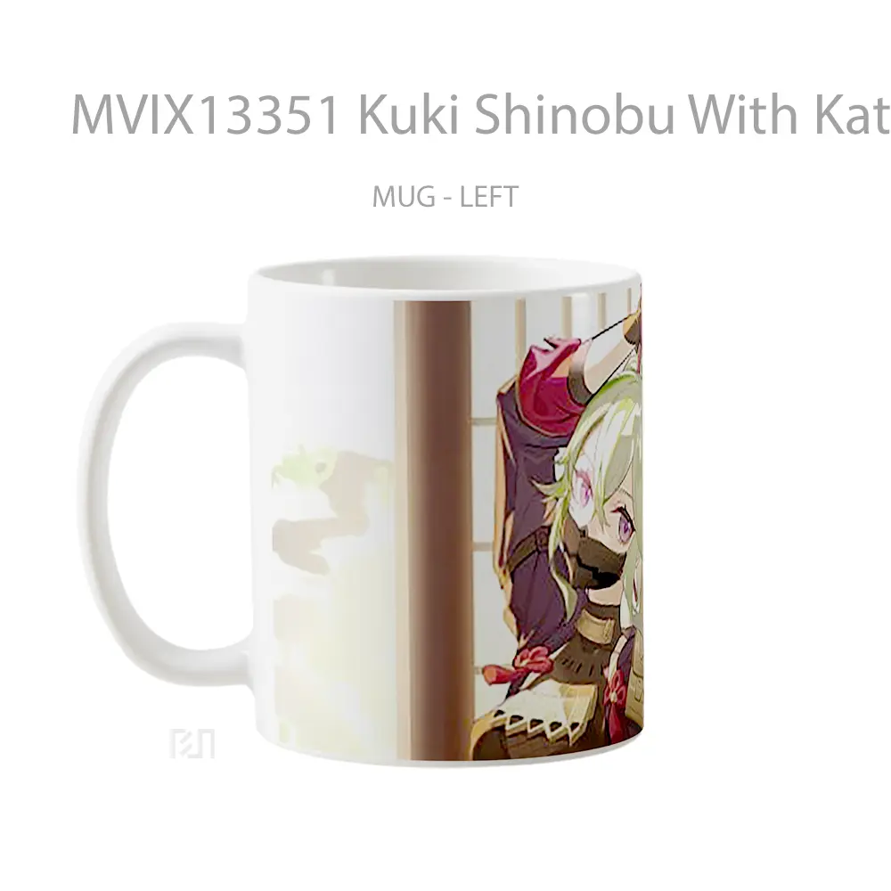 Mug Kuki Shinobu With Katana Genshin Impact Cangkir Gamer - All-side / Desain