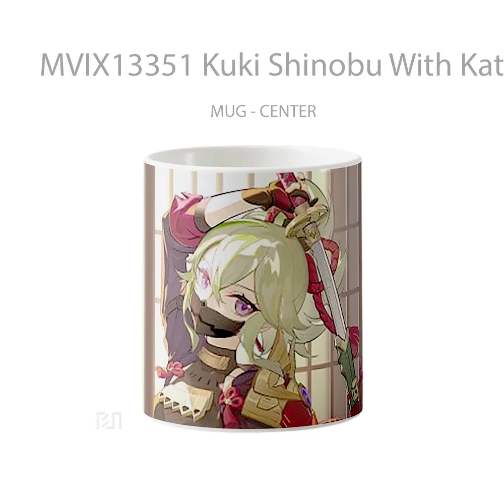 Mug Kuki Shinobu With Katana Genshin Impact Cangkir Gamer