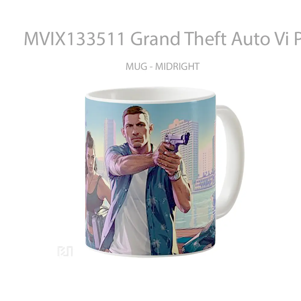 Mug Grand Theft Auto Vi Protagonists Gelas Keramik Unik - All-side / Desain