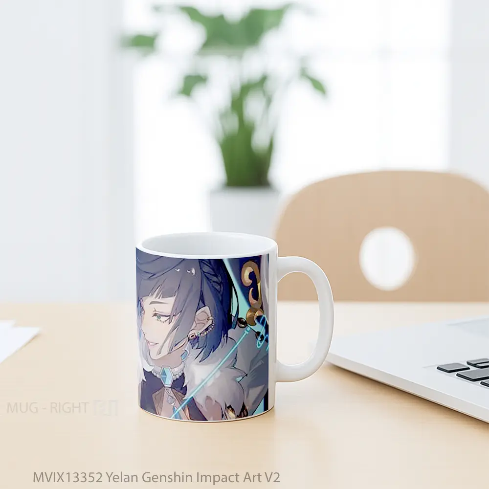 Mug Yelan Genshin Impact Art V2 Cangkir Gamer - All-side / Desain