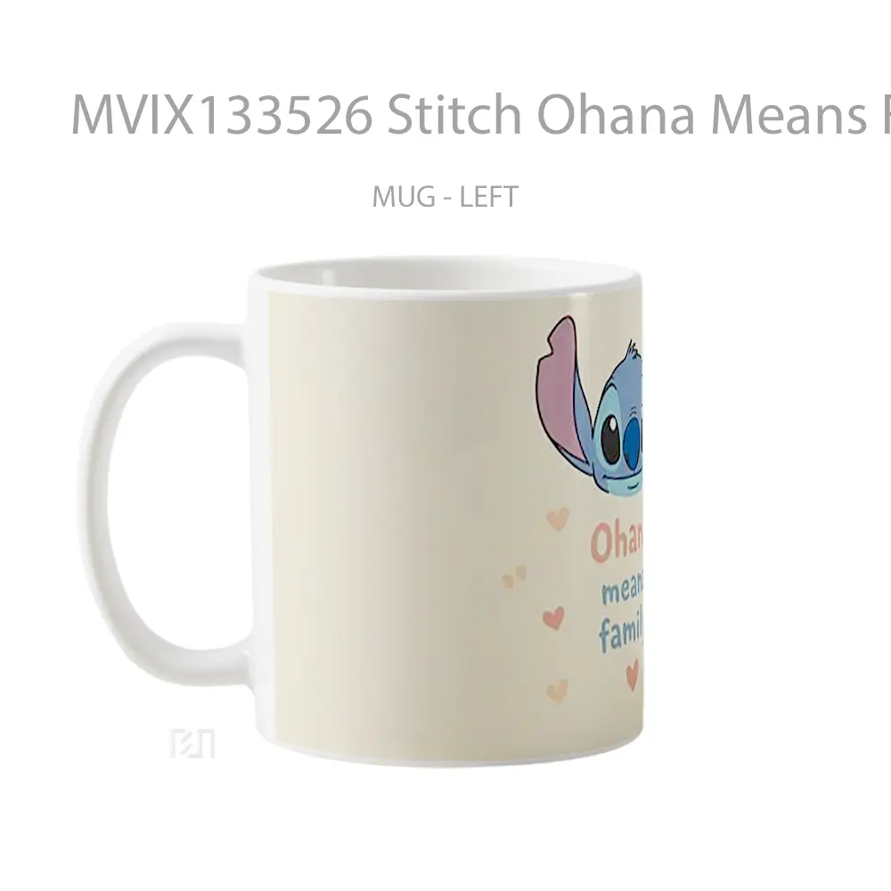 Mug Stitch Ohana Means Family Gelas Keramik Unik - All-side / Desain