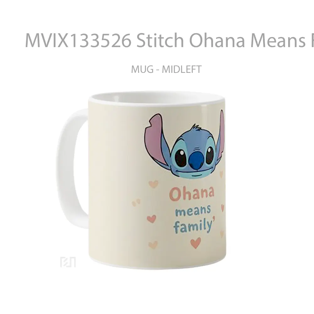 Mug Stitch Ohana Means Family Gelas Keramik Unik - All-side / Desain