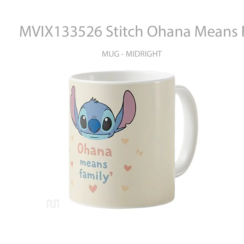 Mug Stitch Ohana Means Family Gelas Keramik Unik - All-side / Desain