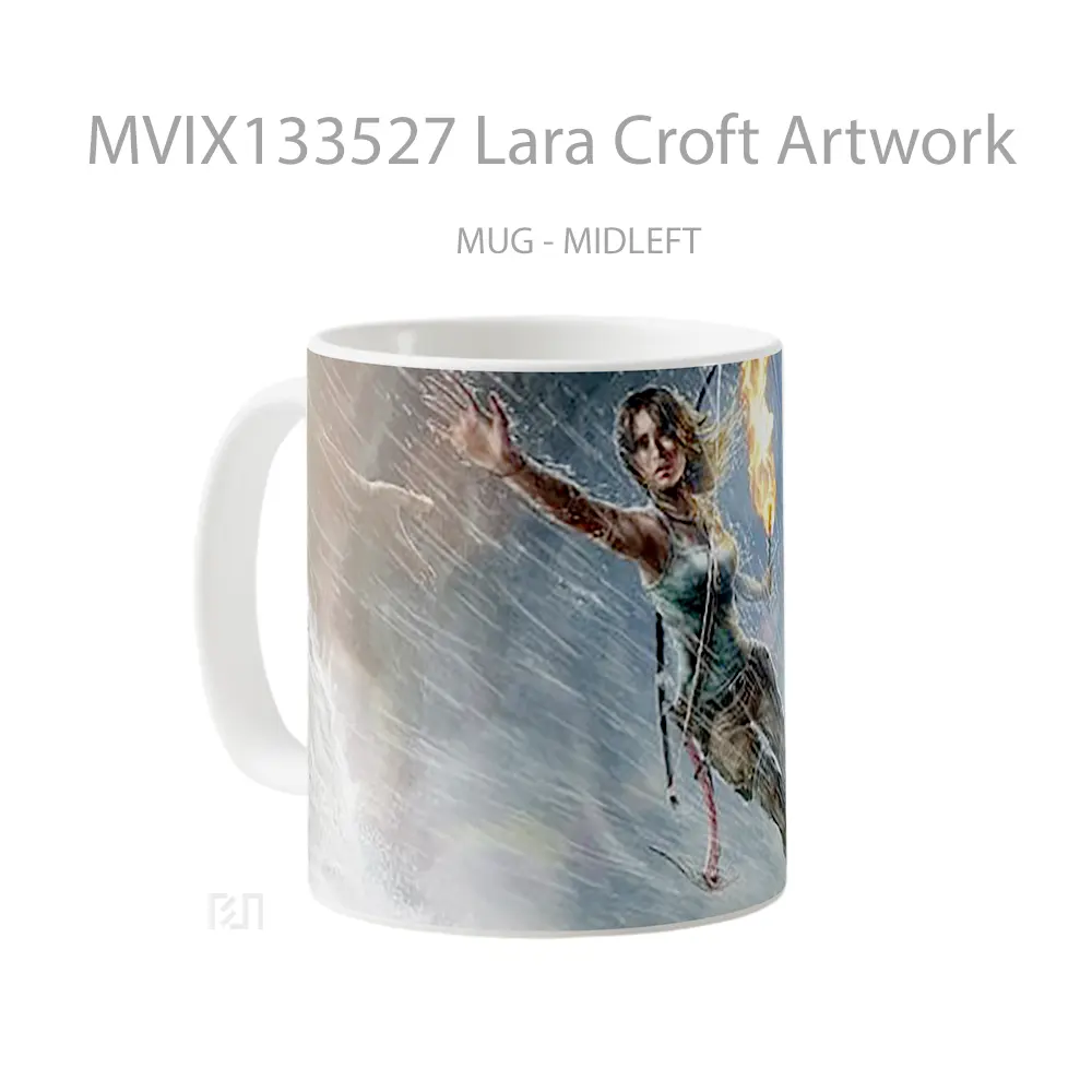 Mug Lara Croft Artwork Gelas Seni Modern - All-side / Desain