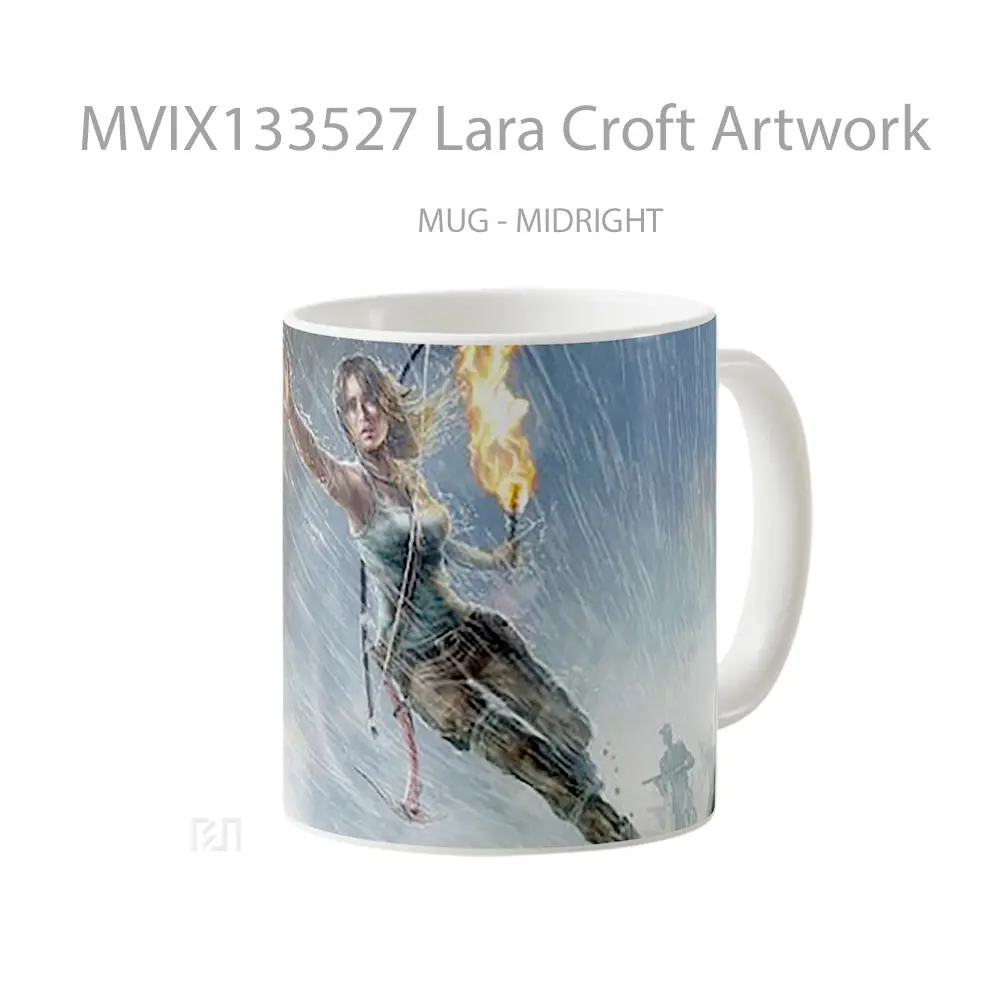Mug Lara Croft Artwork Gelas Seni Modern - All-side / Desain