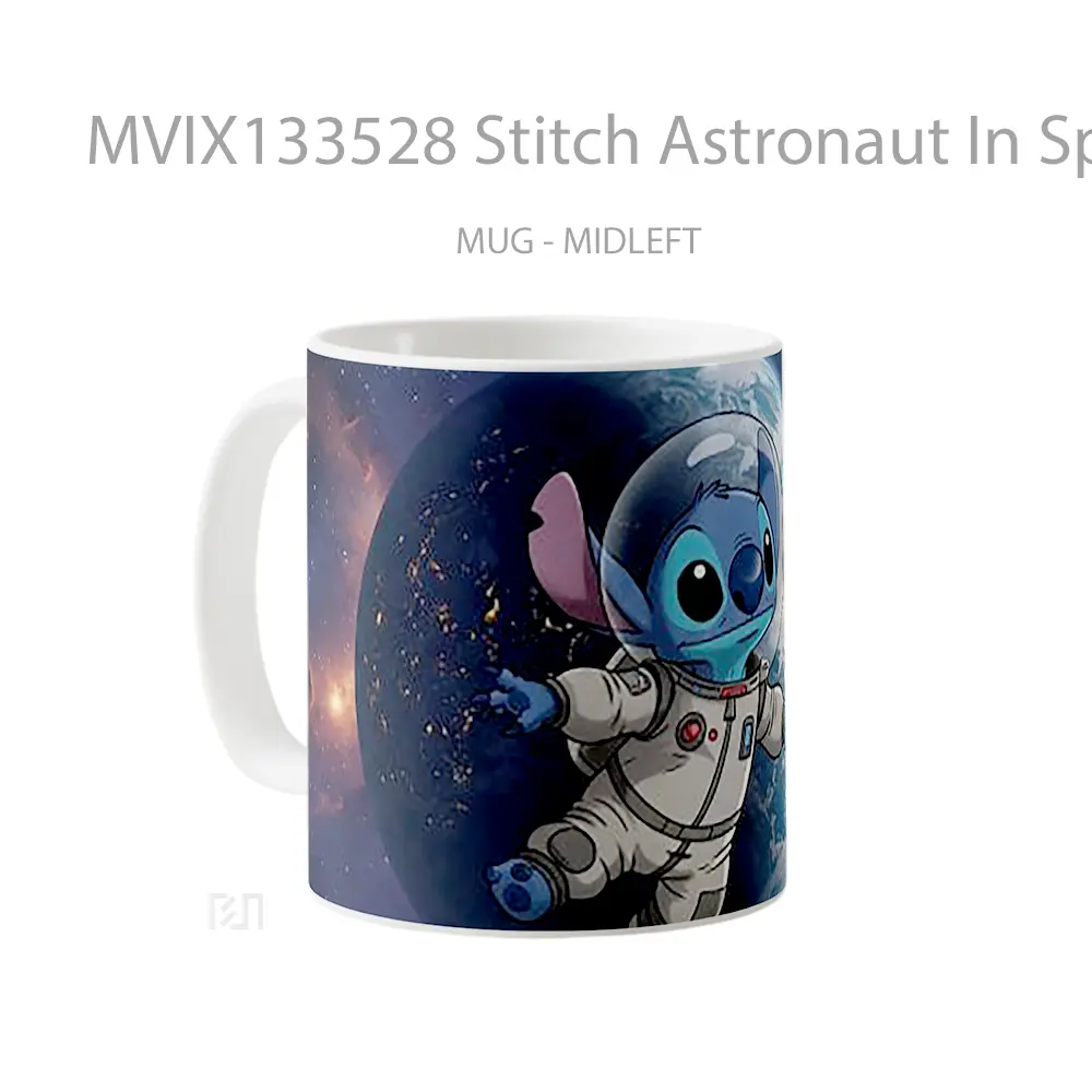 Mug Stitch Astronaut In Space Gelas Astronomi - All-side / Desain