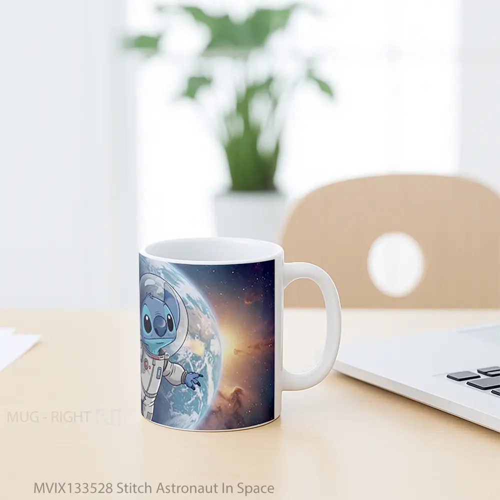Mug Stitch Astronaut In Space Gelas Astronomi - All-side / Desain