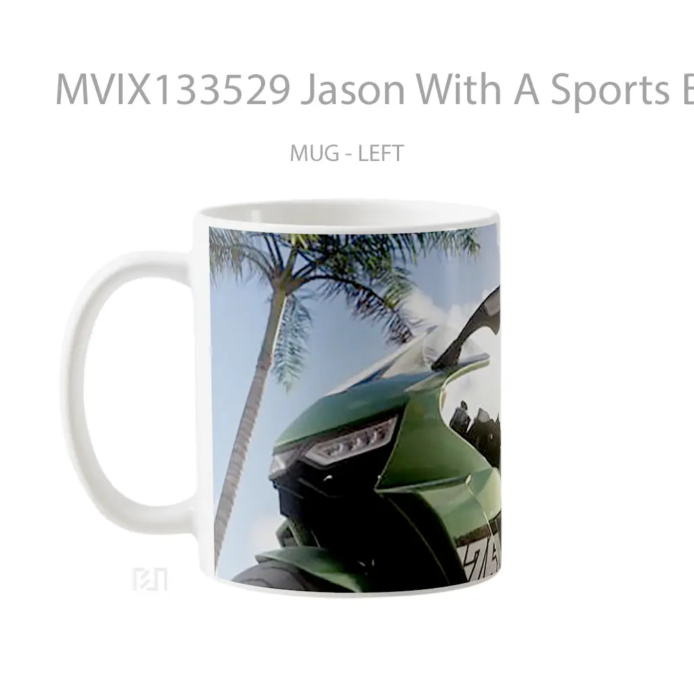 Mug Jason With A Sports Bike In Gta 6 Cangkir Mobil - All-side / Desain