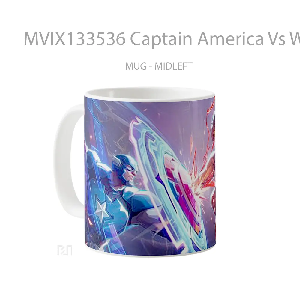 Mug Captain America Vs Winter Solider In Marvel Rivals Gelas Superhero - All-side / Desain