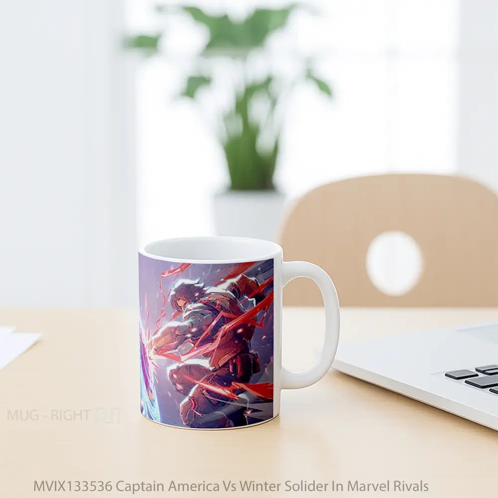 Mug Captain America Vs Winter Solider In Marvel Rivals Gelas Superhero - All-side / Desain