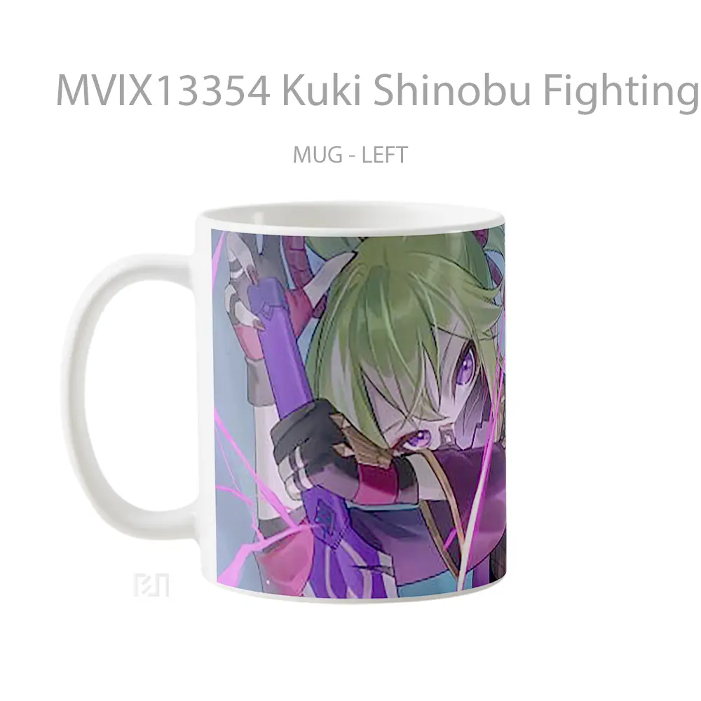 Mug Kuki Shinobu Fighting Genshin Impact Cangkir Gamer - All-side / Desain