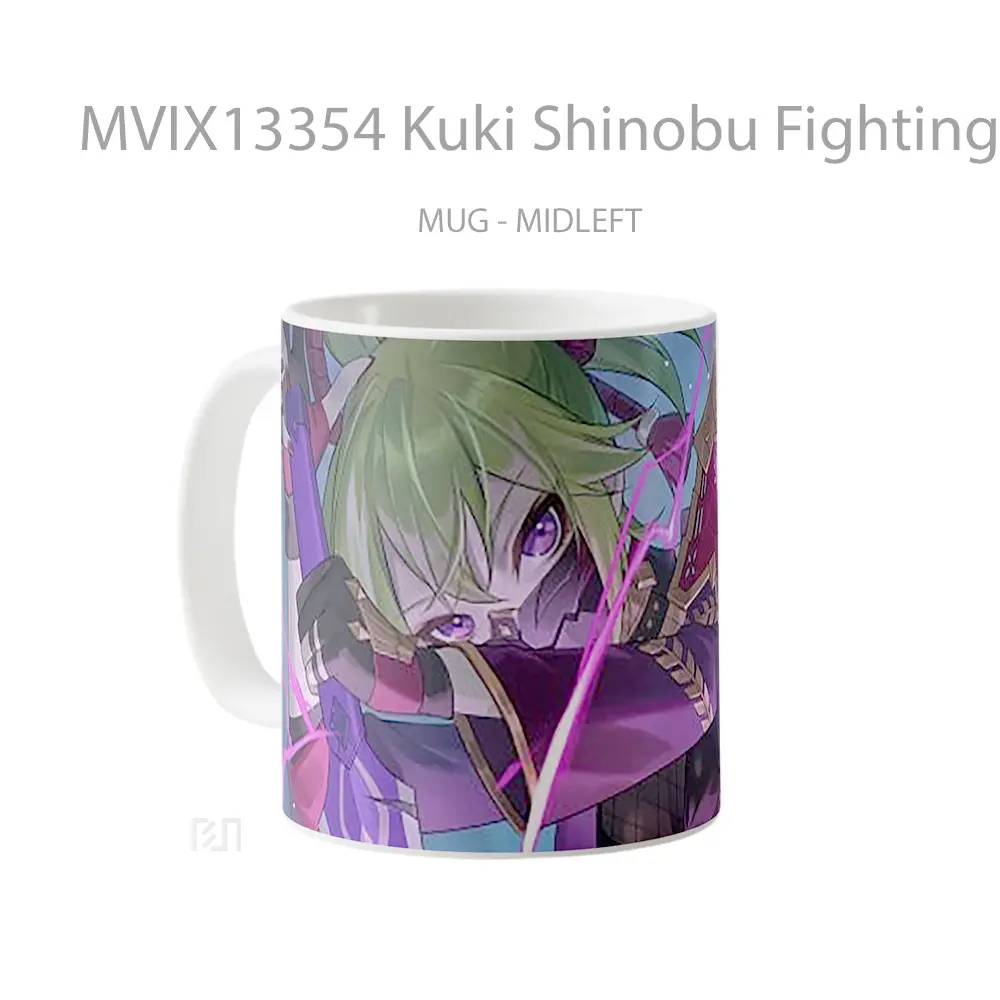 Mug Kuki Shinobu Fighting Genshin Impact Cangkir Gamer - All-side / Desain