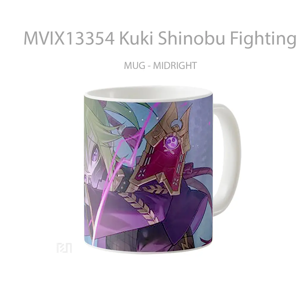 Mug Kuki Shinobu Fighting Genshin Impact Cangkir Gamer - All-side / Desain