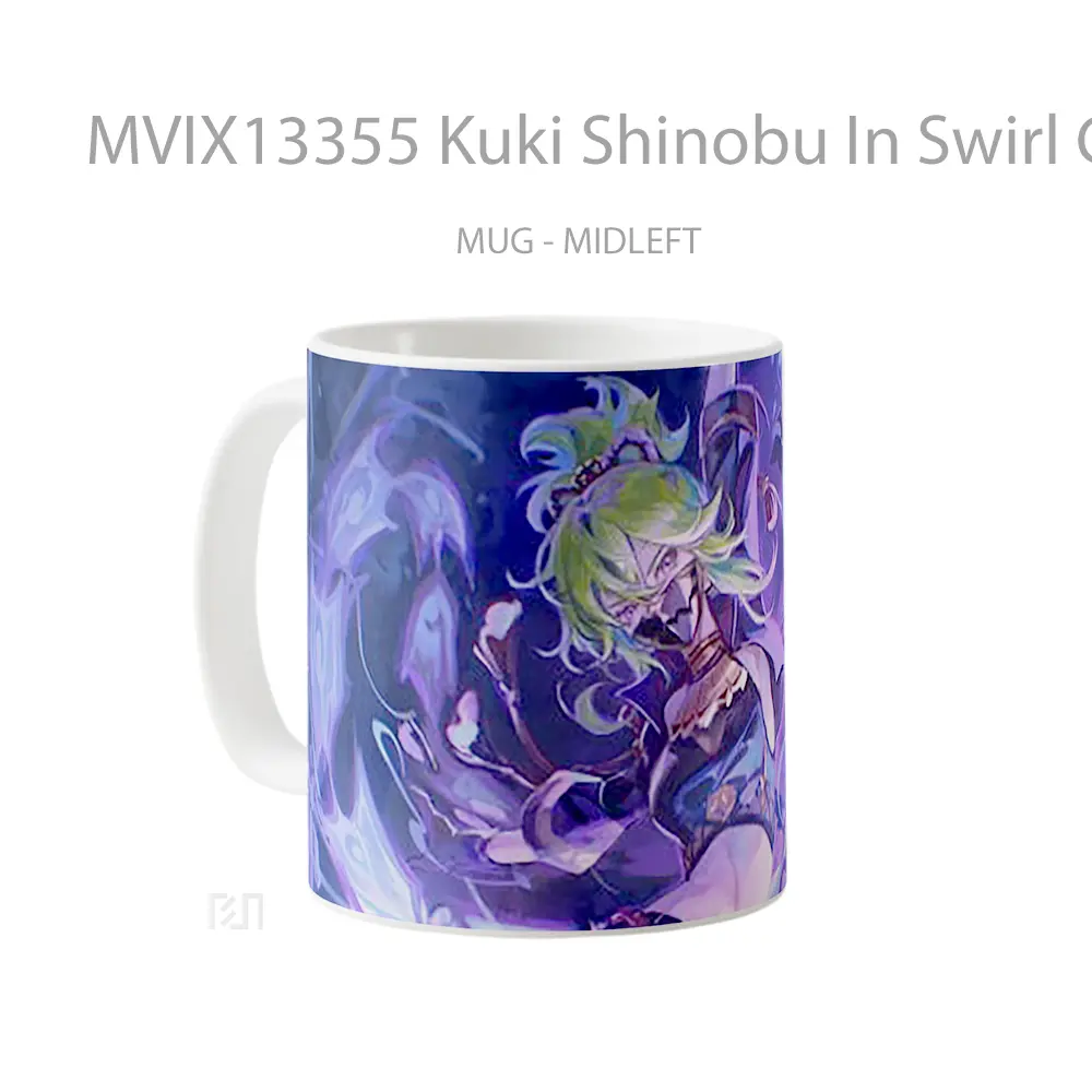 Mug Kuki Shinobu In Swirl Genshin Impact Cangkir Gamer - All-side / Desain