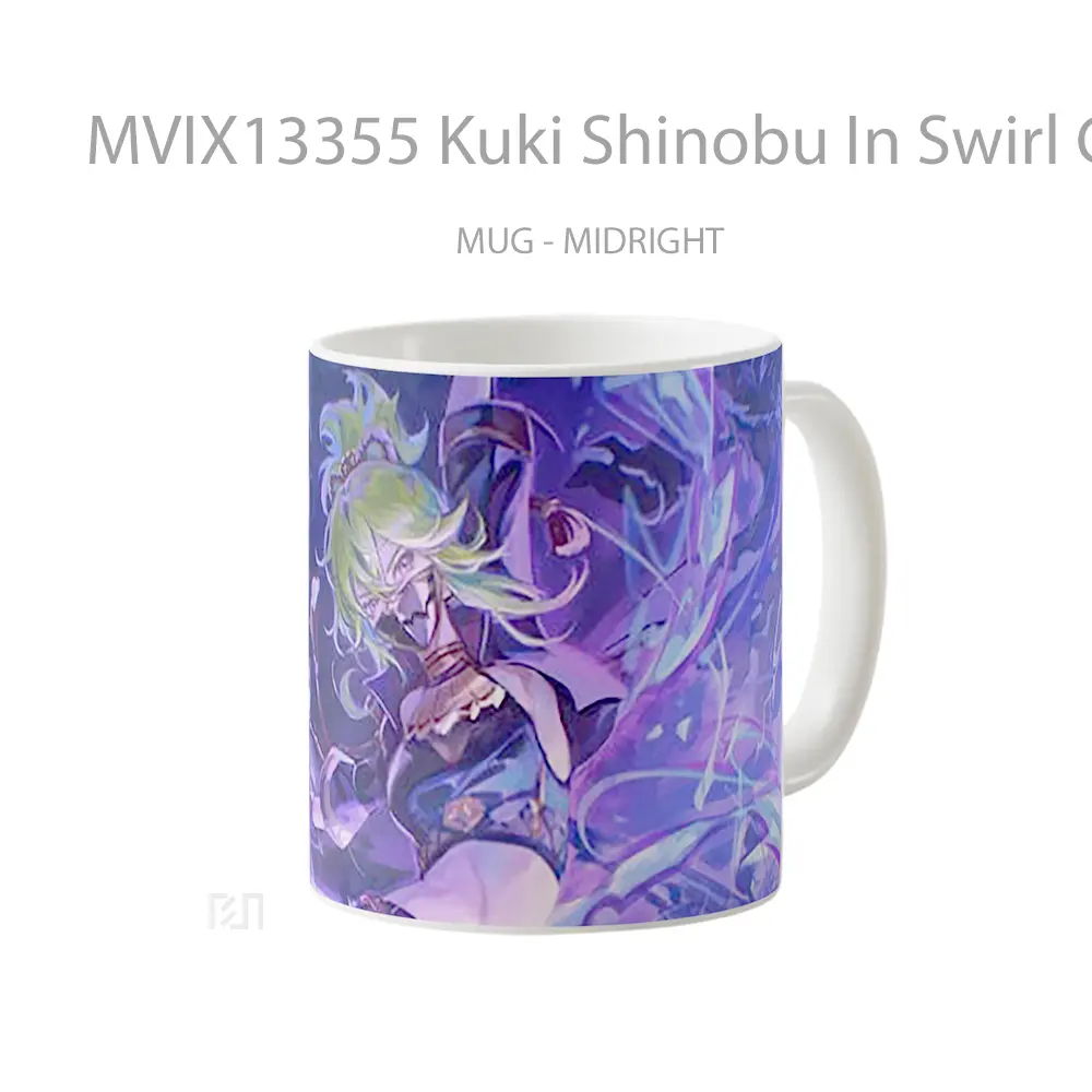 Mug Kuki Shinobu In Swirl Genshin Impact Cangkir Gamer - All-side / Desain