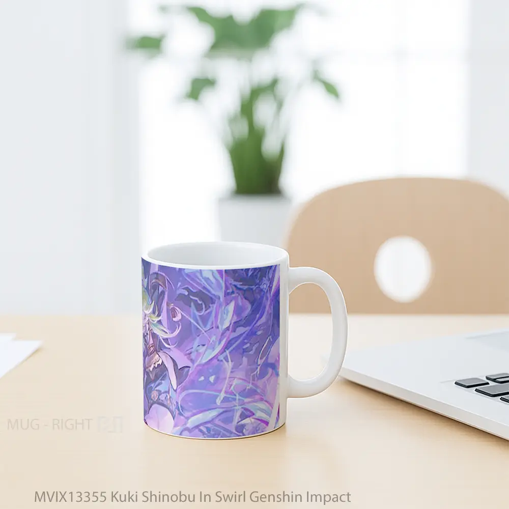Mug Kuki Shinobu In Swirl Genshin Impact Cangkir Gamer - All-side / Desain