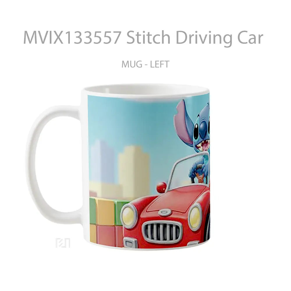 Mug Stitch Driving Car Cangkir Mobil - All-side / Desain