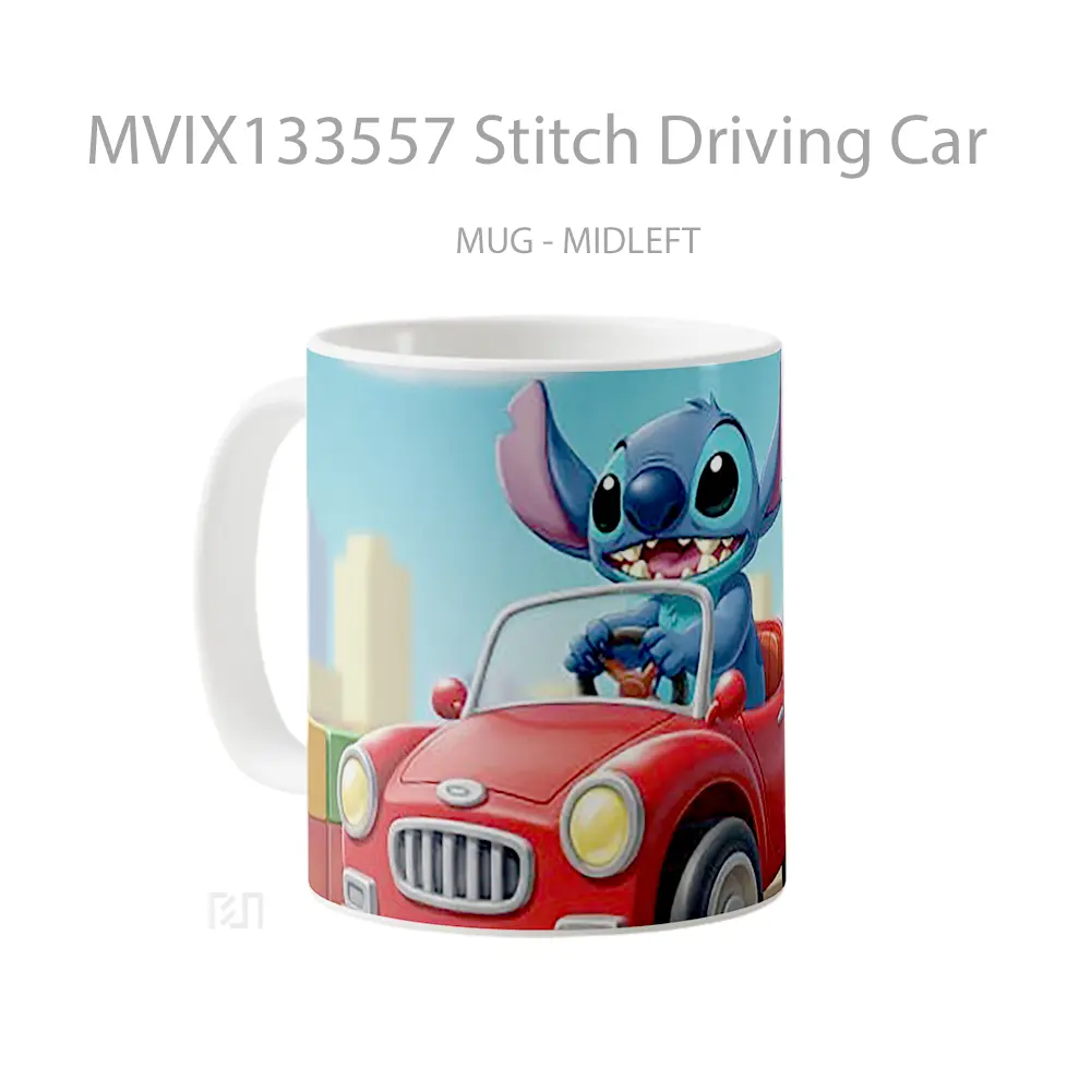 Mug Stitch Driving Car Cangkir Mobil - All-side / Desain