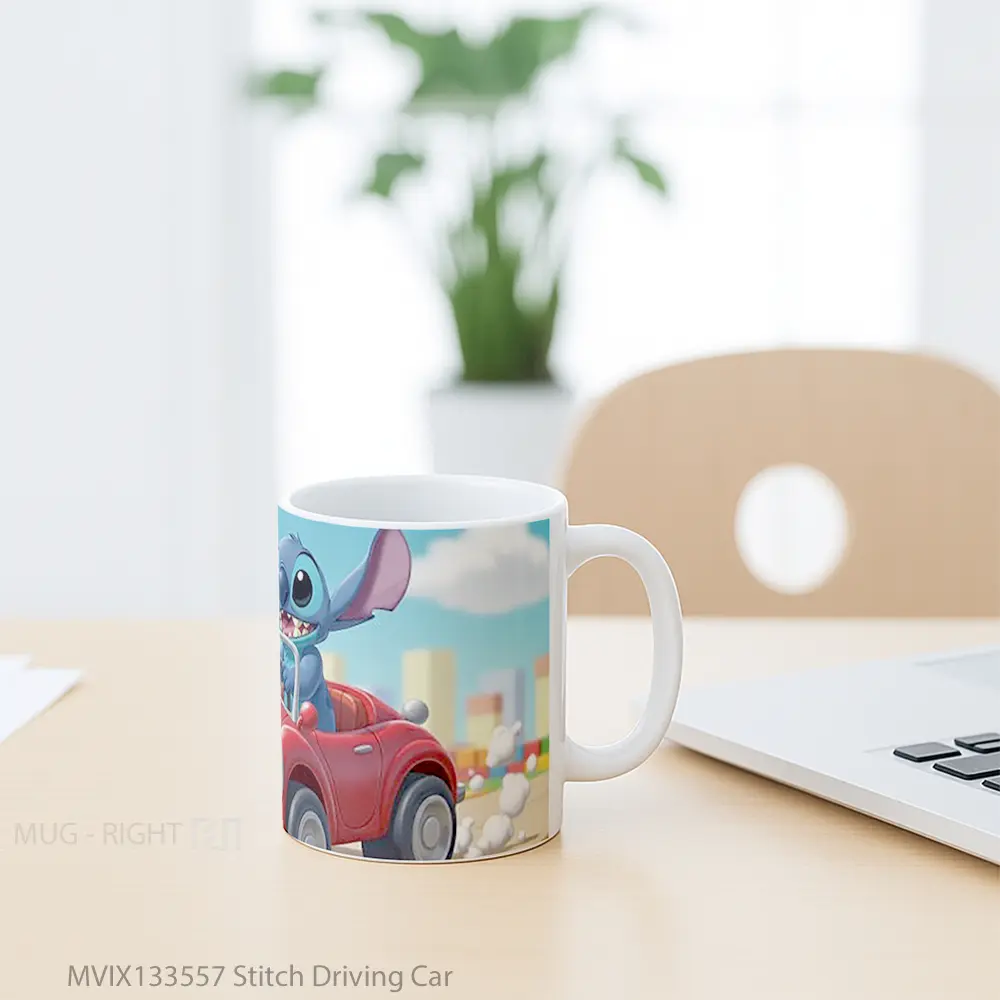Mug Stitch Driving Car Cangkir Mobil - All-side / Desain