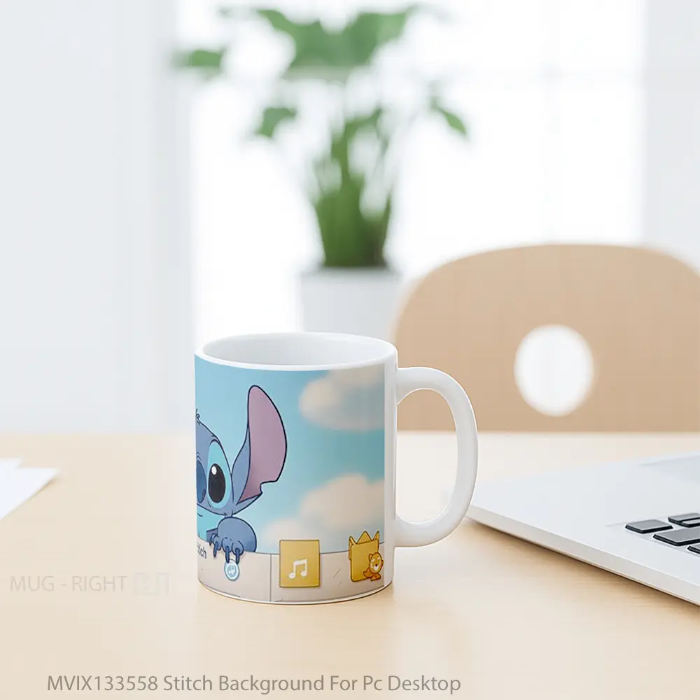 Mug Stitch Background For Pc Desktop Gelas Keramik Unik - All-side / Desain
