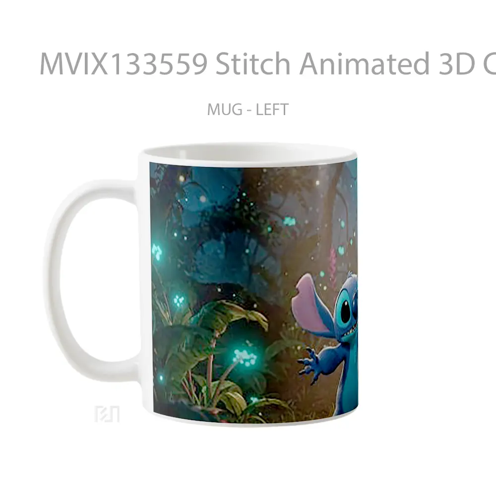 Mug Stitch Animated 3D Cartoon Gelas Kartun - All-side / Desain