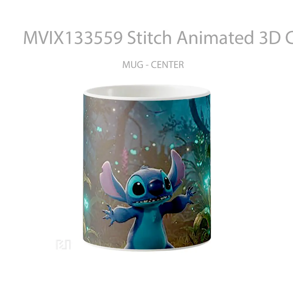 Mug Stitch Animated 3D Cartoon Gelas Kartun