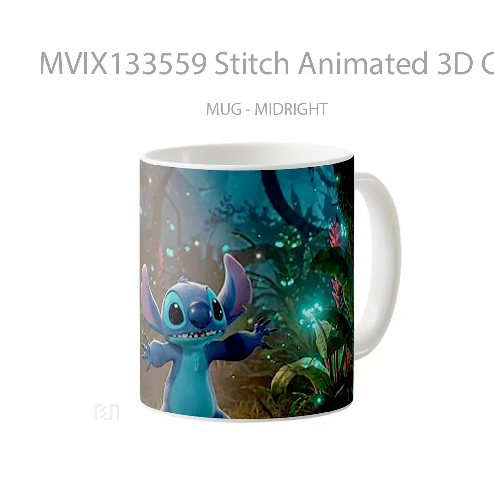 Mug Stitch Animated 3D Cartoon Gelas Kartun - All-side / Desain