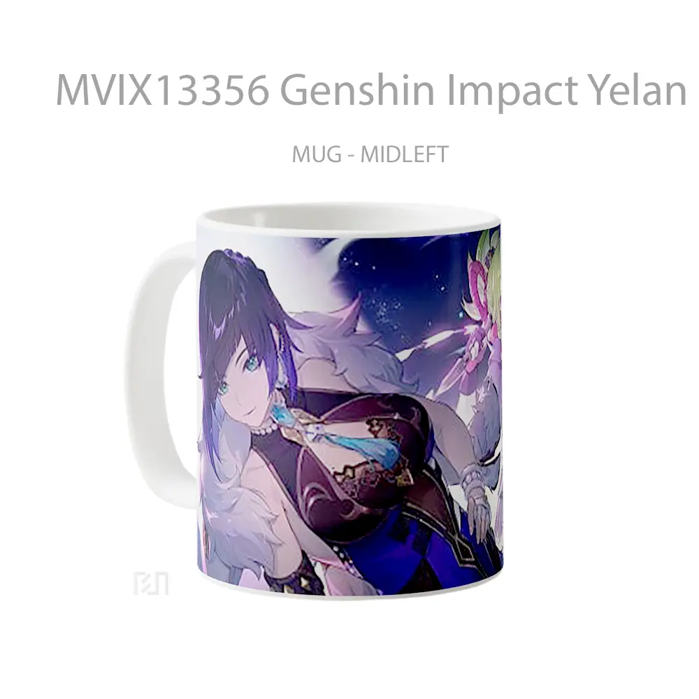 Mug Genshin Impact Yelan And Kuki Shinobu Cangkir Gamer - All-side / Desain