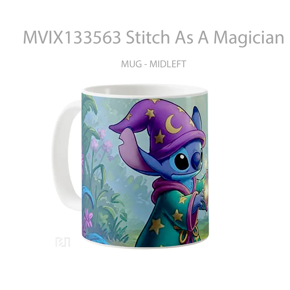 Mug Stitch As A Magician Gelas Keramik Unik - All-side / Desain