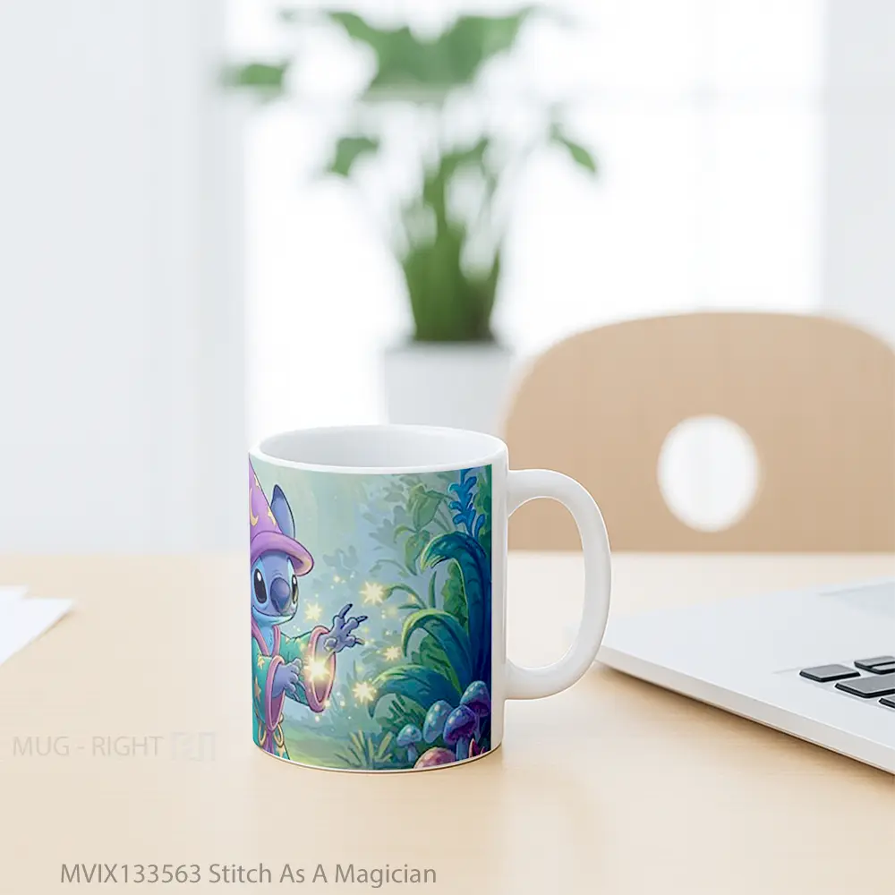Mug Stitch As A Magician Gelas Keramik Unik - All-side / Desain