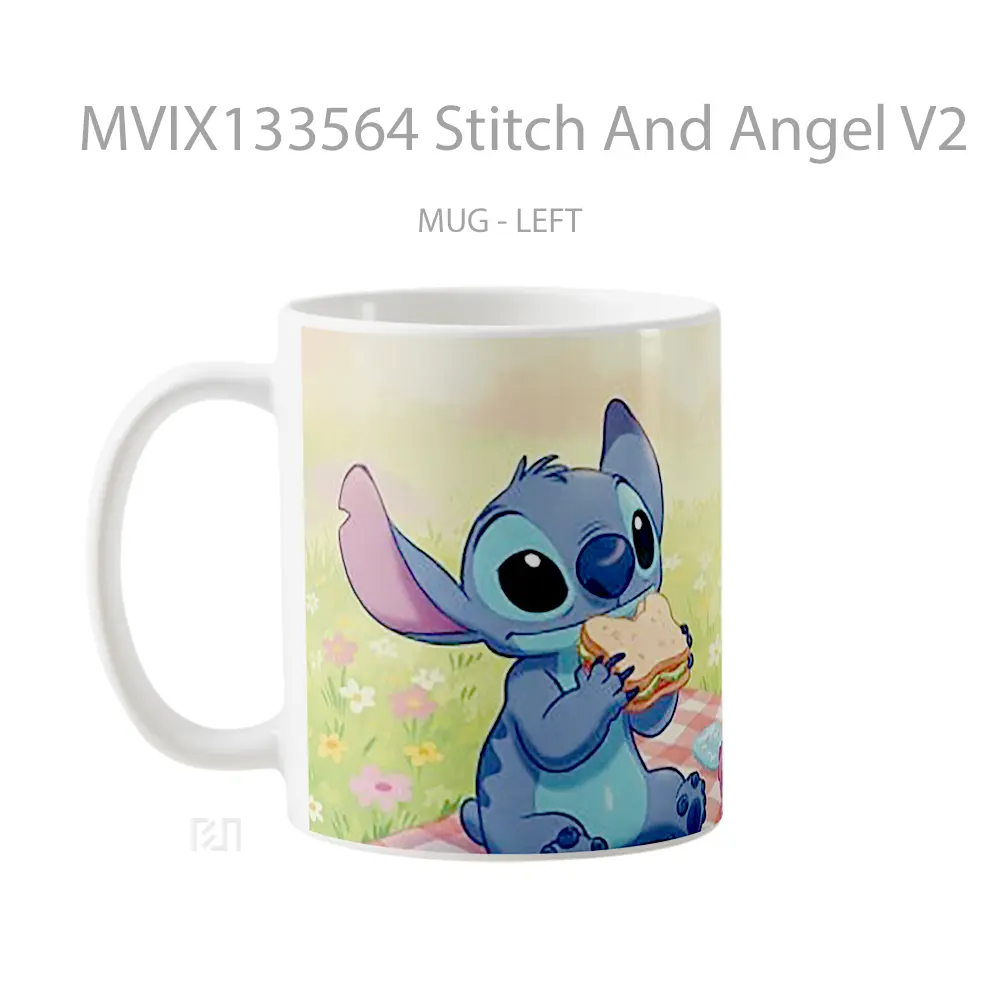 Mug Stitch And Angel V2 Gelas Fantasi - All-side / Desain
