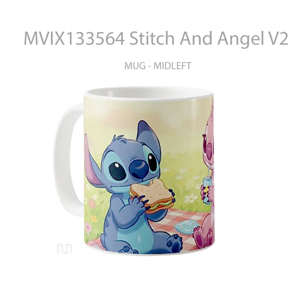 Mug Stitch And Angel V2 Gelas Fantasi - All-side / Desain