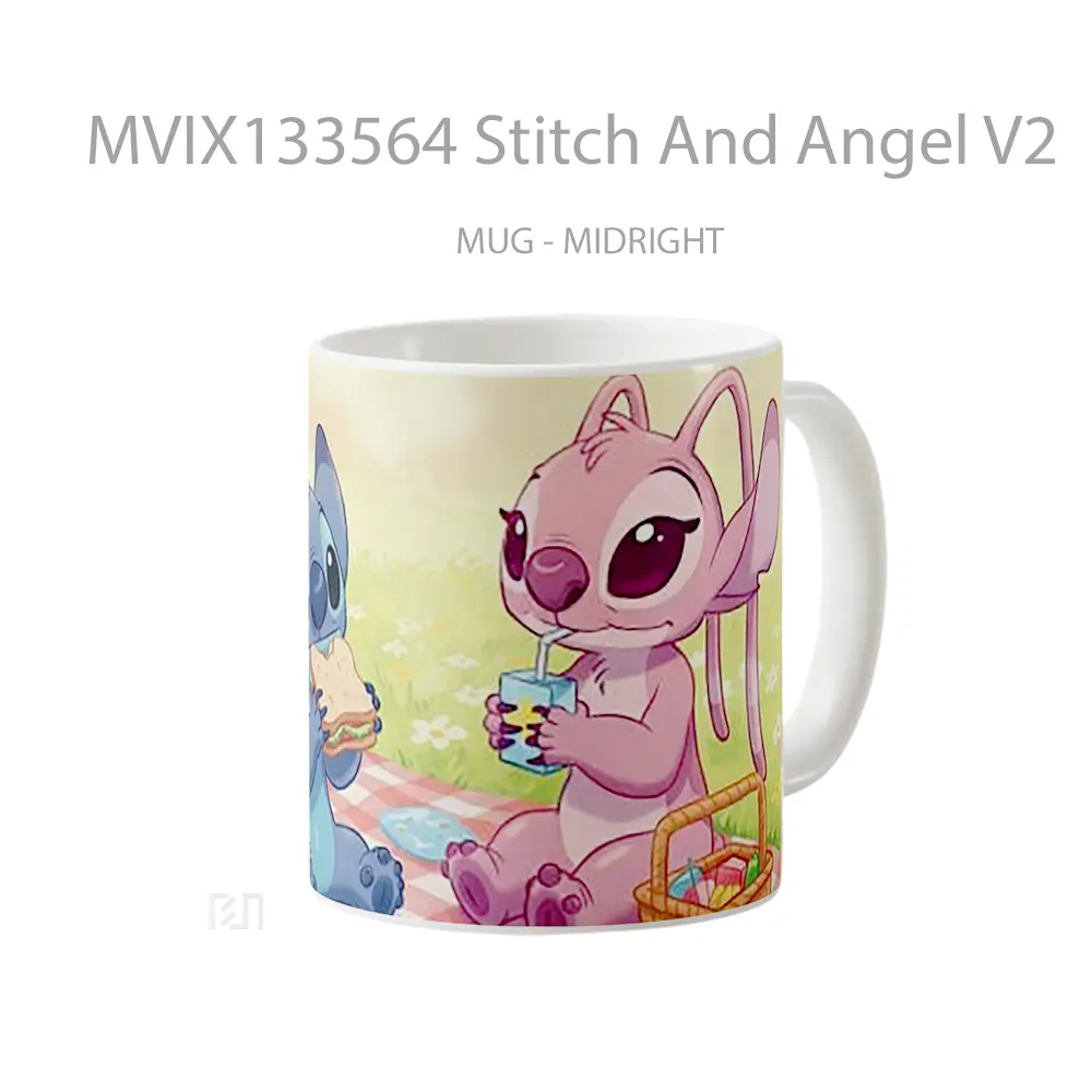 Mug Stitch And Angel V2 Gelas Fantasi - All-side / Desain