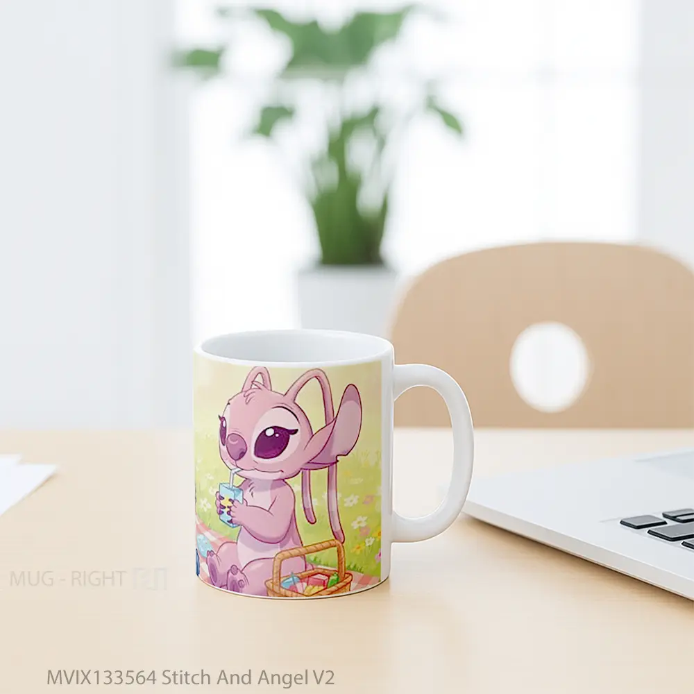 Mug Stitch And Angel V2 Gelas Fantasi - All-side / Desain