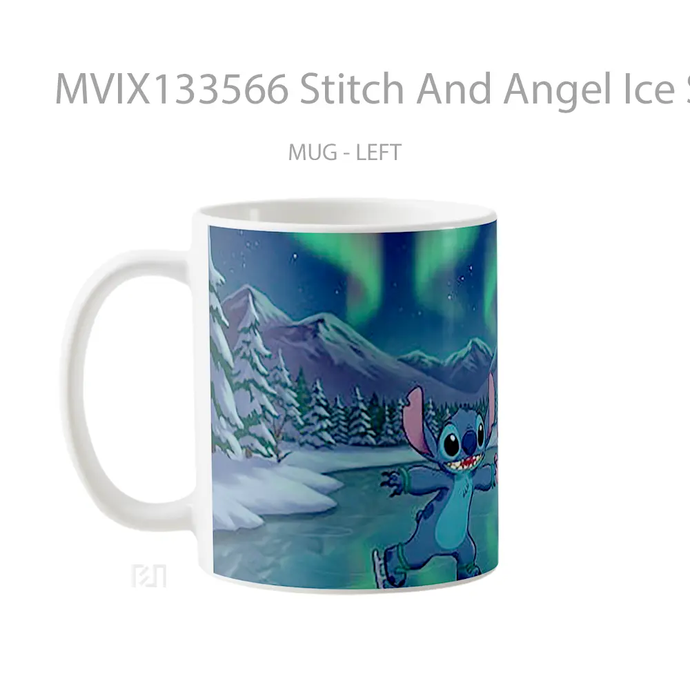 Mug Stitch And Angel Ice Skating Gelas Fantasi - All-side / Desain