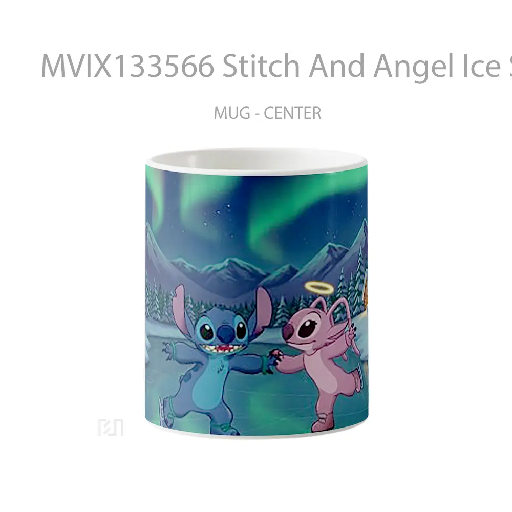 Mug Stitch And Angel Ice Skating Gelas Fantasi
