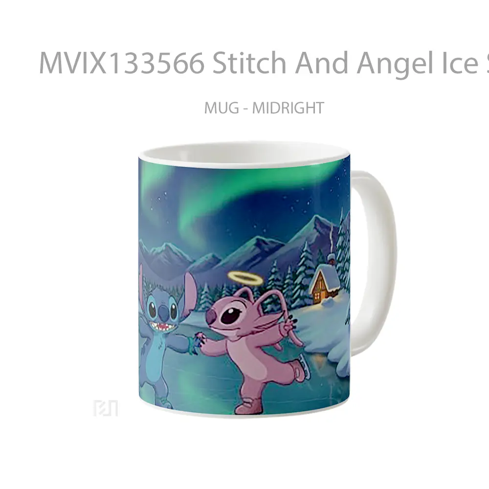 Mug Stitch And Angel Ice Skating Gelas Fantasi - All-side / Desain
