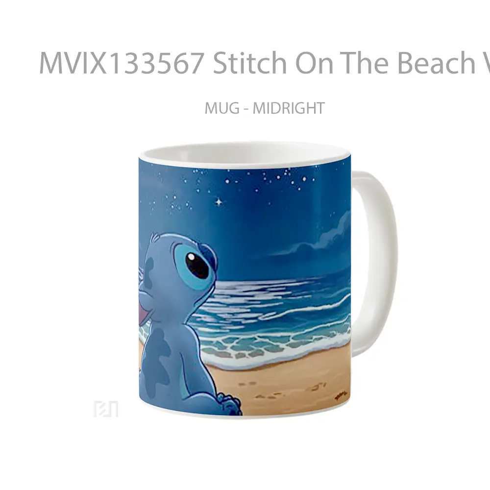 Mug Stitch On The Beach V2 Gelas Pemandangan Alam - All-side / Desain