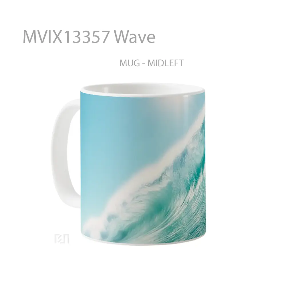 Mug Wave Gelas Keramik Unik - All-side / Desain