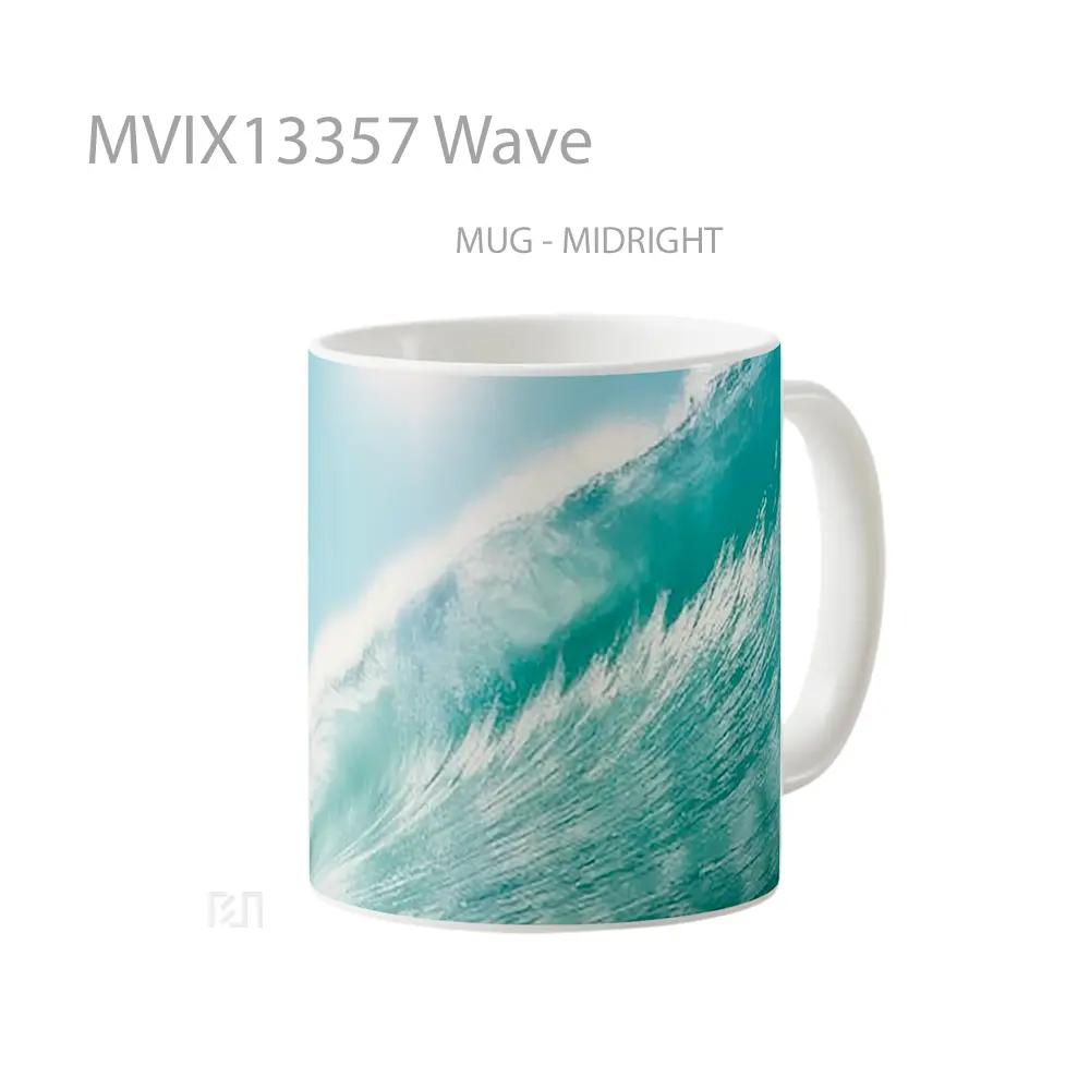 Mug Wave Gelas Keramik Unik - All-side / Desain