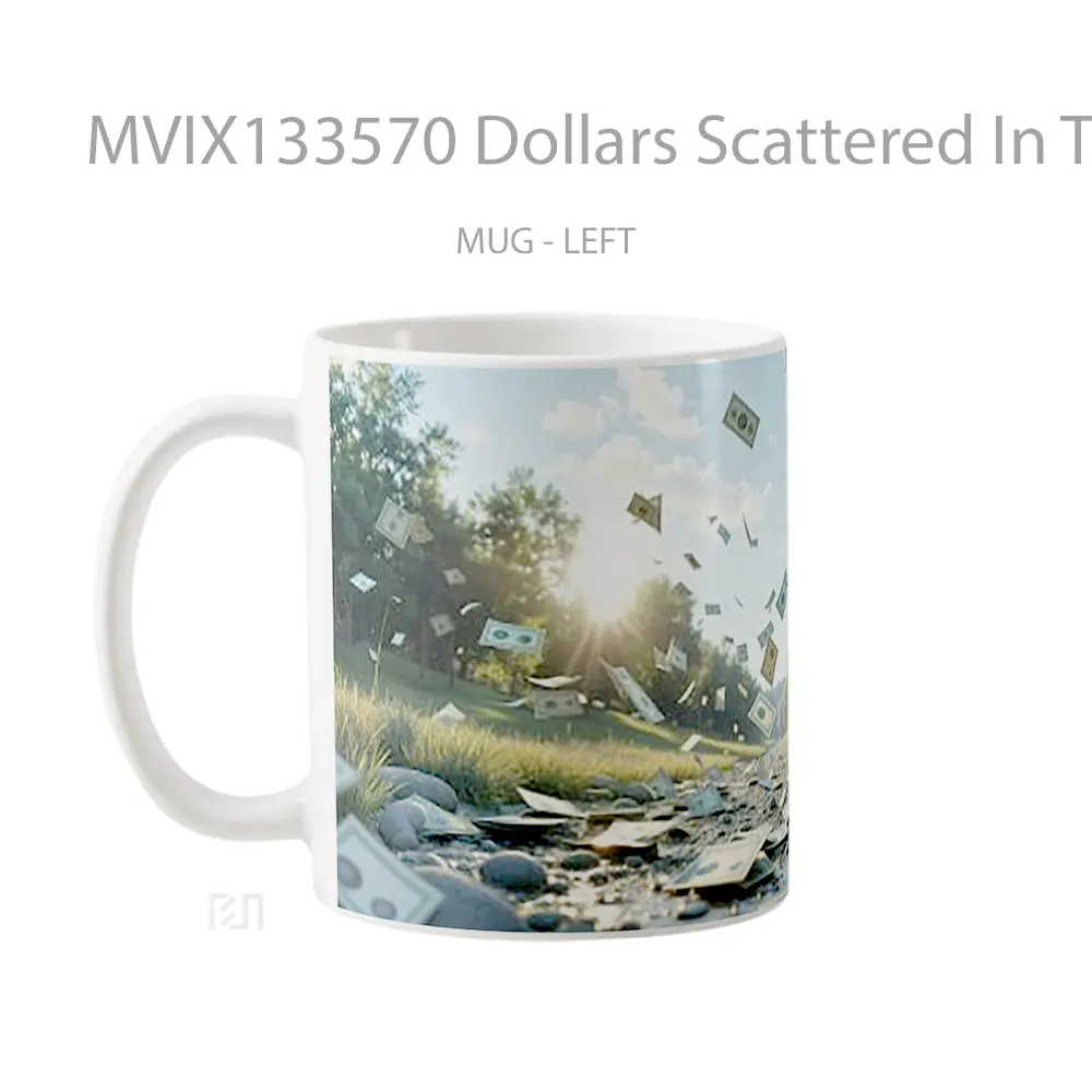 Mug Dollars Scattered In The Landscape Gelas Pemandangan Alam - All-side / Desain
