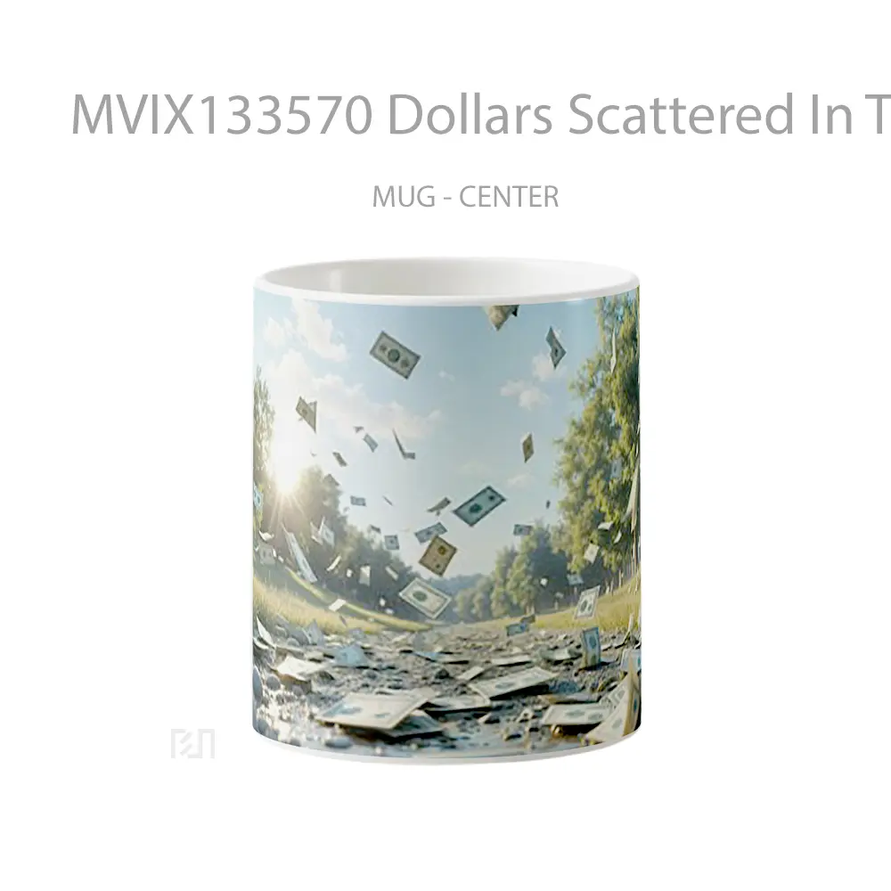 Mug Dollars Scattered In The Landscape Gelas Pemandangan Alam