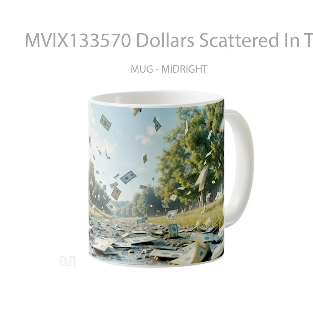 Mug Dollars Scattered In The Landscape Gelas Pemandangan Alam - All-side / Desain