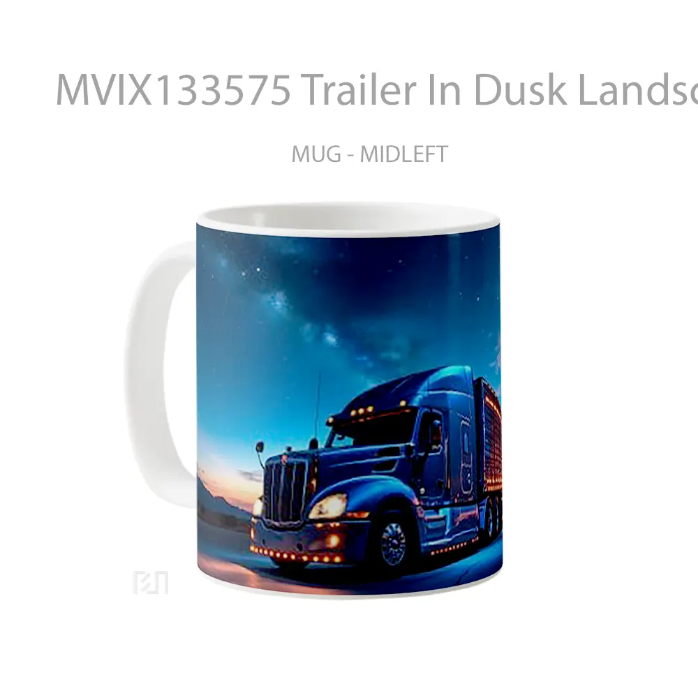Mug Trailer In Dusk Landscape Gelas Pemandangan Alam - All-side / Desain