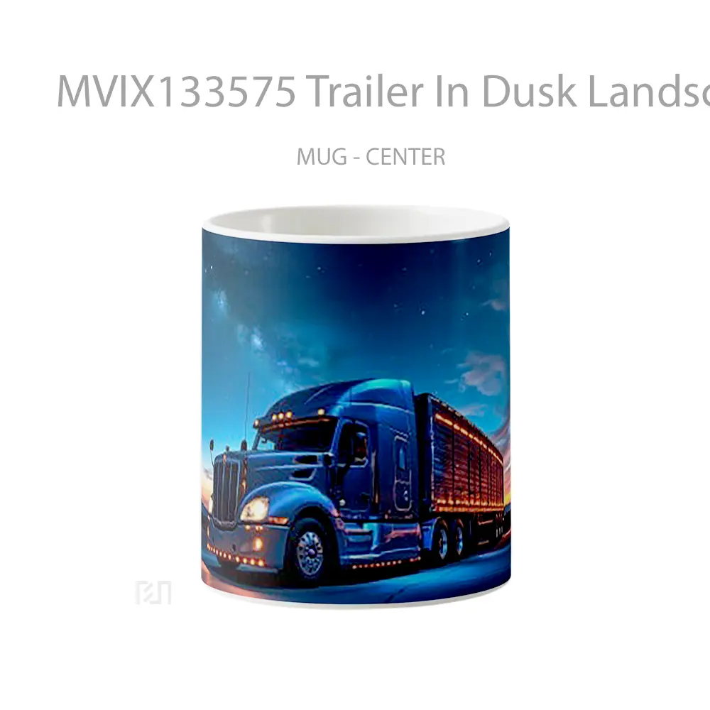 Mug Trailer In Dusk Landscape Gelas Pemandangan Alam